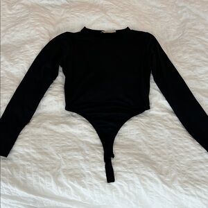 Magnolia Black Long Sleeve Stretchy Bodysuit